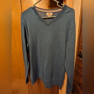 Greyish-Blue V-Neck Sweater